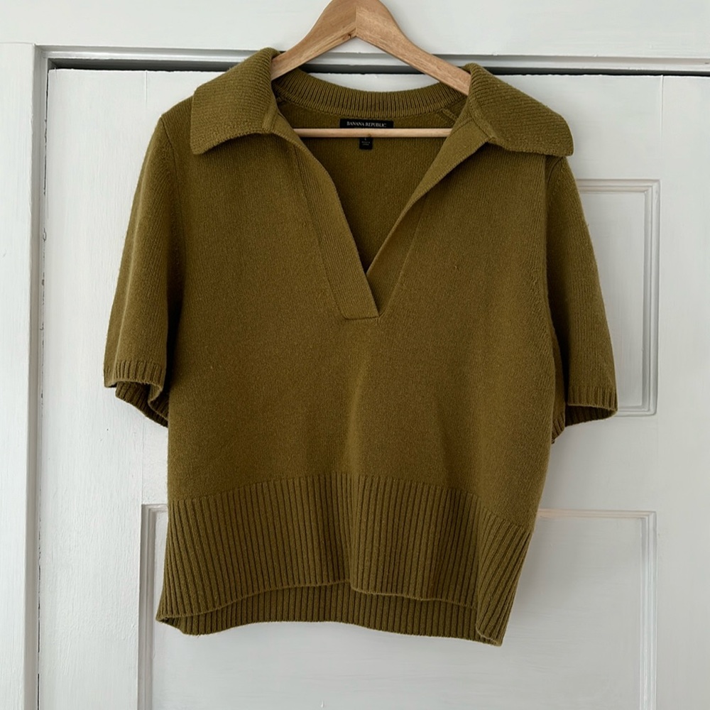 Banana Republic Lunetta Cashmere Sweater Polo